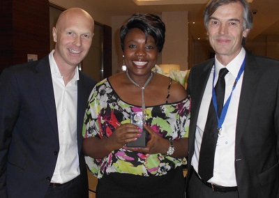 L-R: Florian Beiter, Chioma Chimere of TD and Andre Bodson at the event